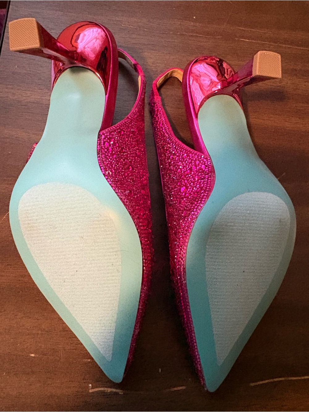 Betsey Johnson Fuchsia Crystal Slingback Pumps - Picture 3 of 4